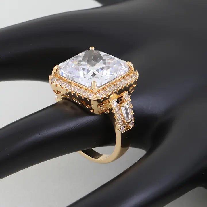 Jeweled Cubic Rhinestone Statement Ring