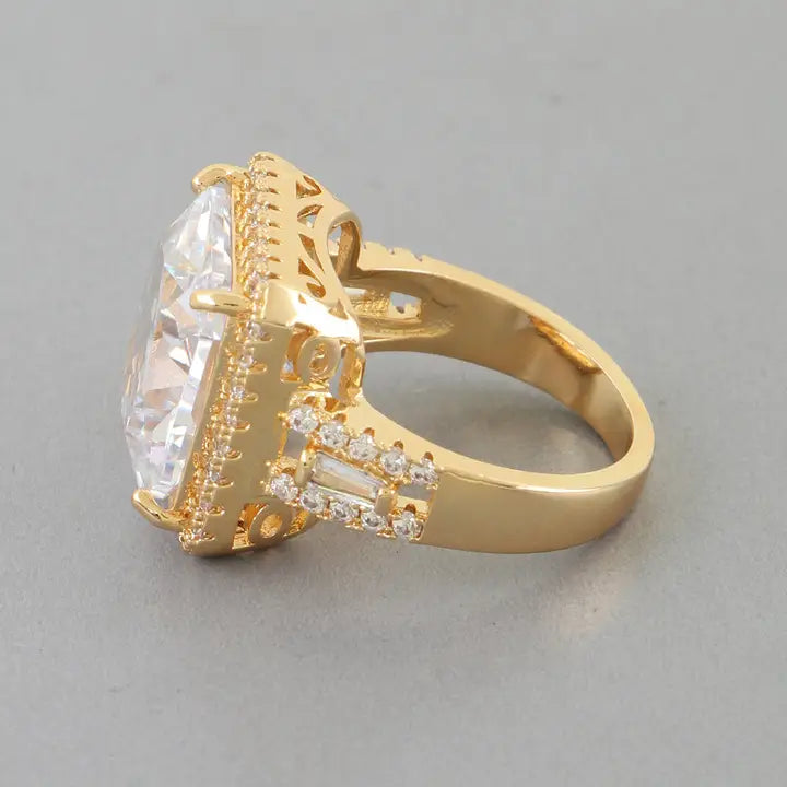 Jeweled Cubic Rhinestone Statement Ring