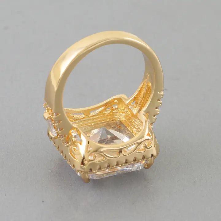 Jeweled Cubic Rhinestone Statement Ring